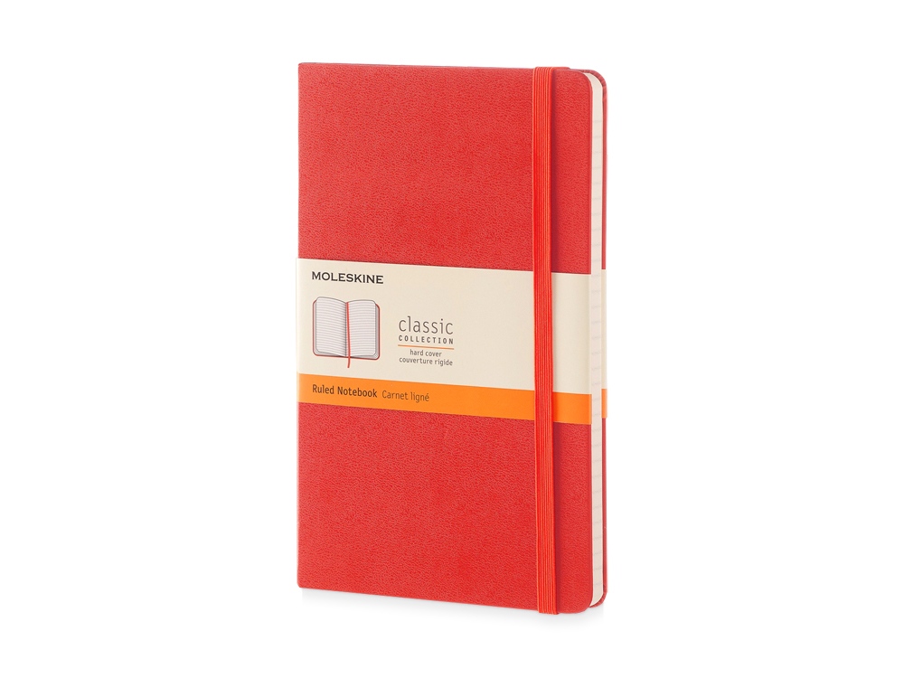 Записная книжка Moleskine Classic (в линейку) в твердой обложке, Large (13х21см), красный-0