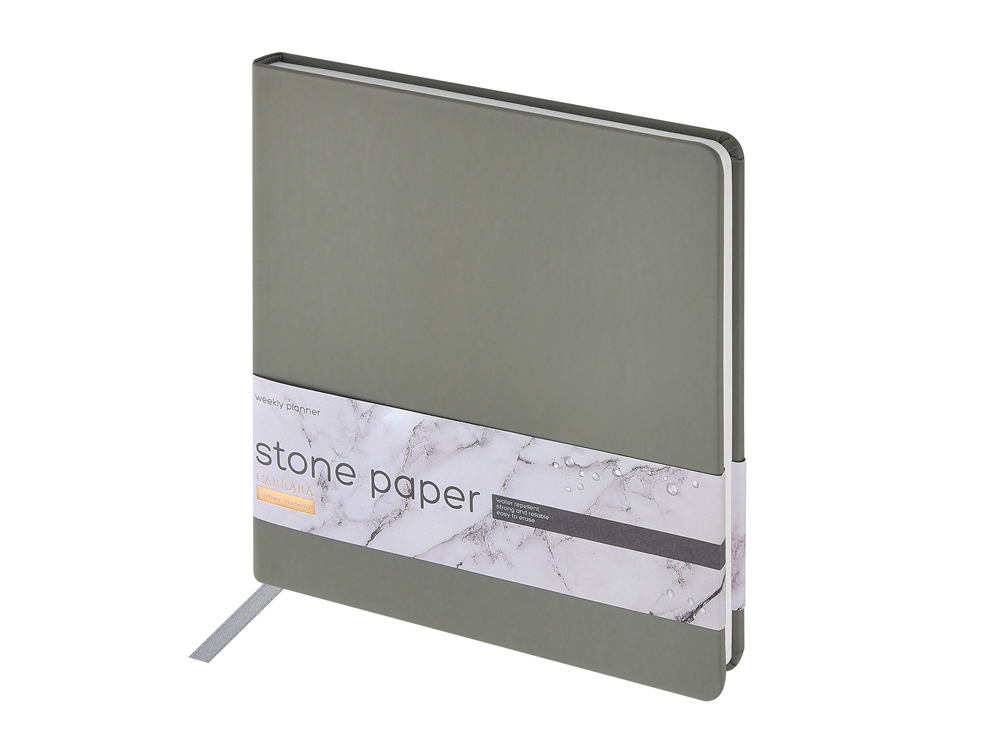 Еженедельник с каменной бумагой А5+ Carrara, серый-0