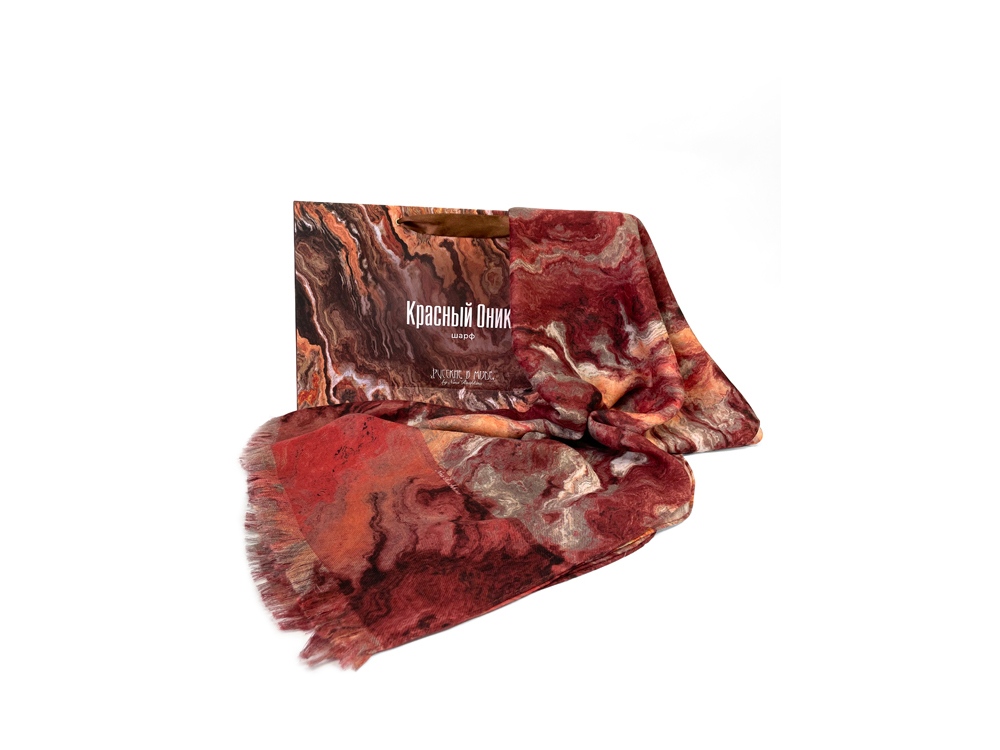 Мужской шарф Красный Оникс-4