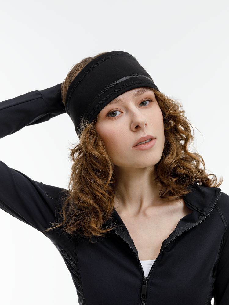 Спортивная повязка утепленная Jogge, черная-4