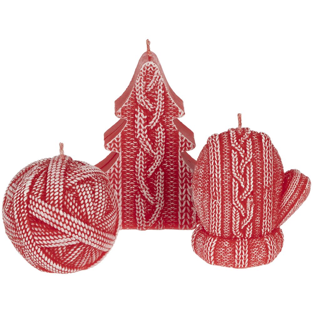 Свеча Kniteam, клубок, красный-2