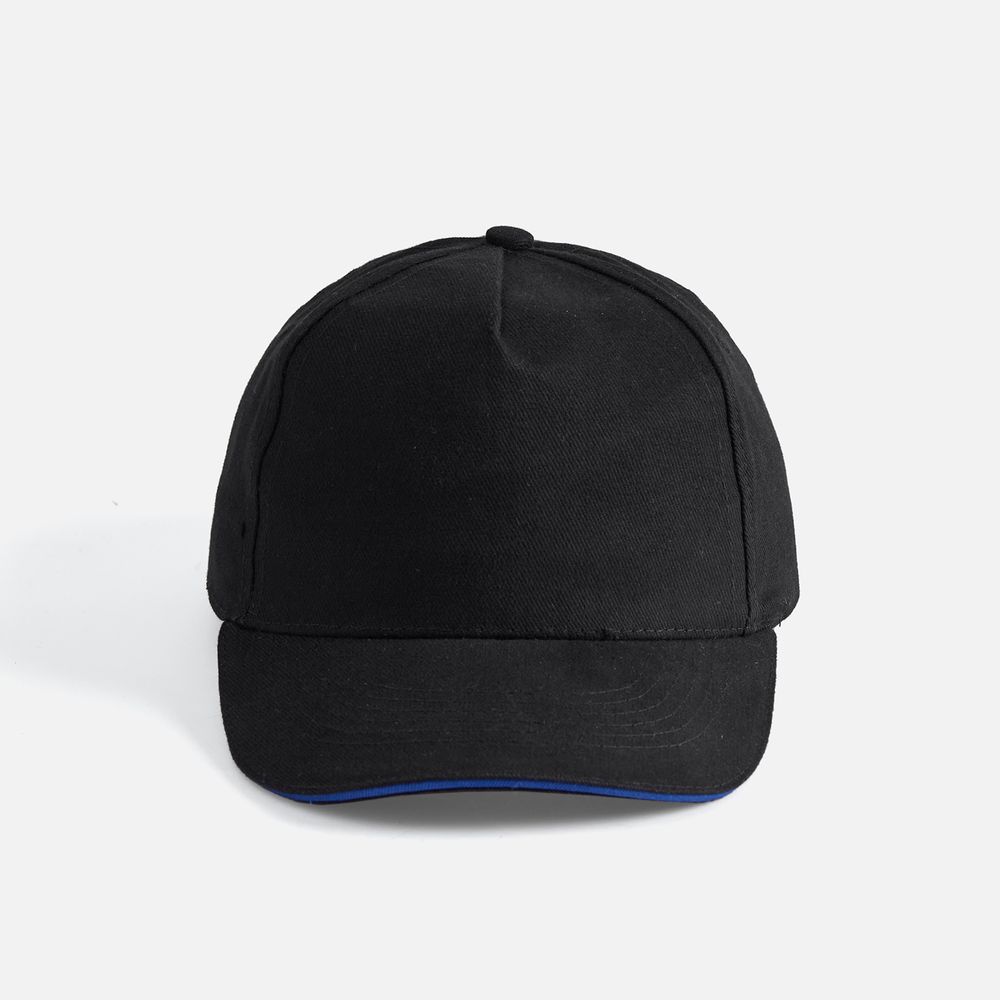 Бейсболка Long Beach, черная с ярко-синим-3