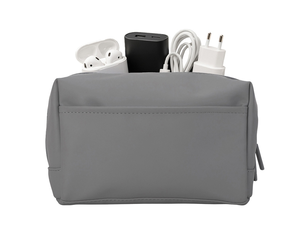 Органайзер для электроники и проводов из искусственной кожи Sofit, серый-0