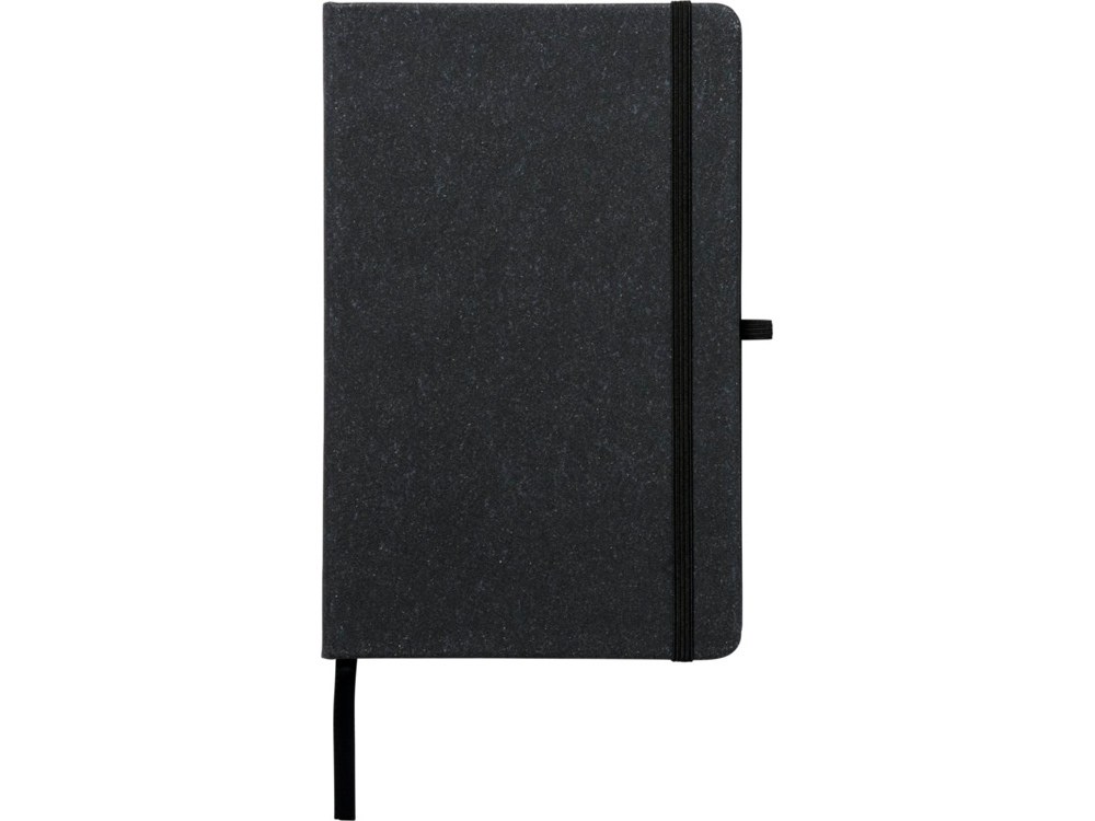 Блокнот Atlana размером A5 с отделкой из кусочков кожи, черный-1