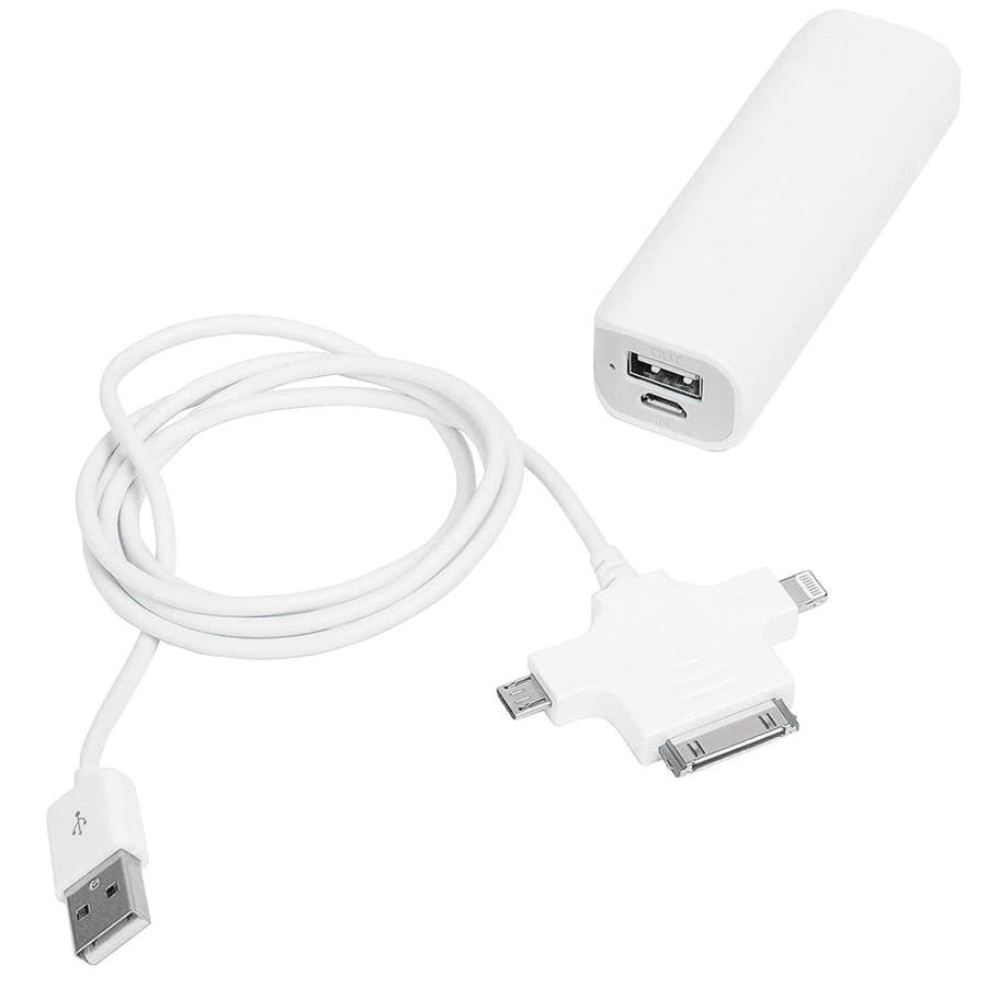 Универсальное зарядное устройство "Powermate" (2200 mAh), белый, серый-1