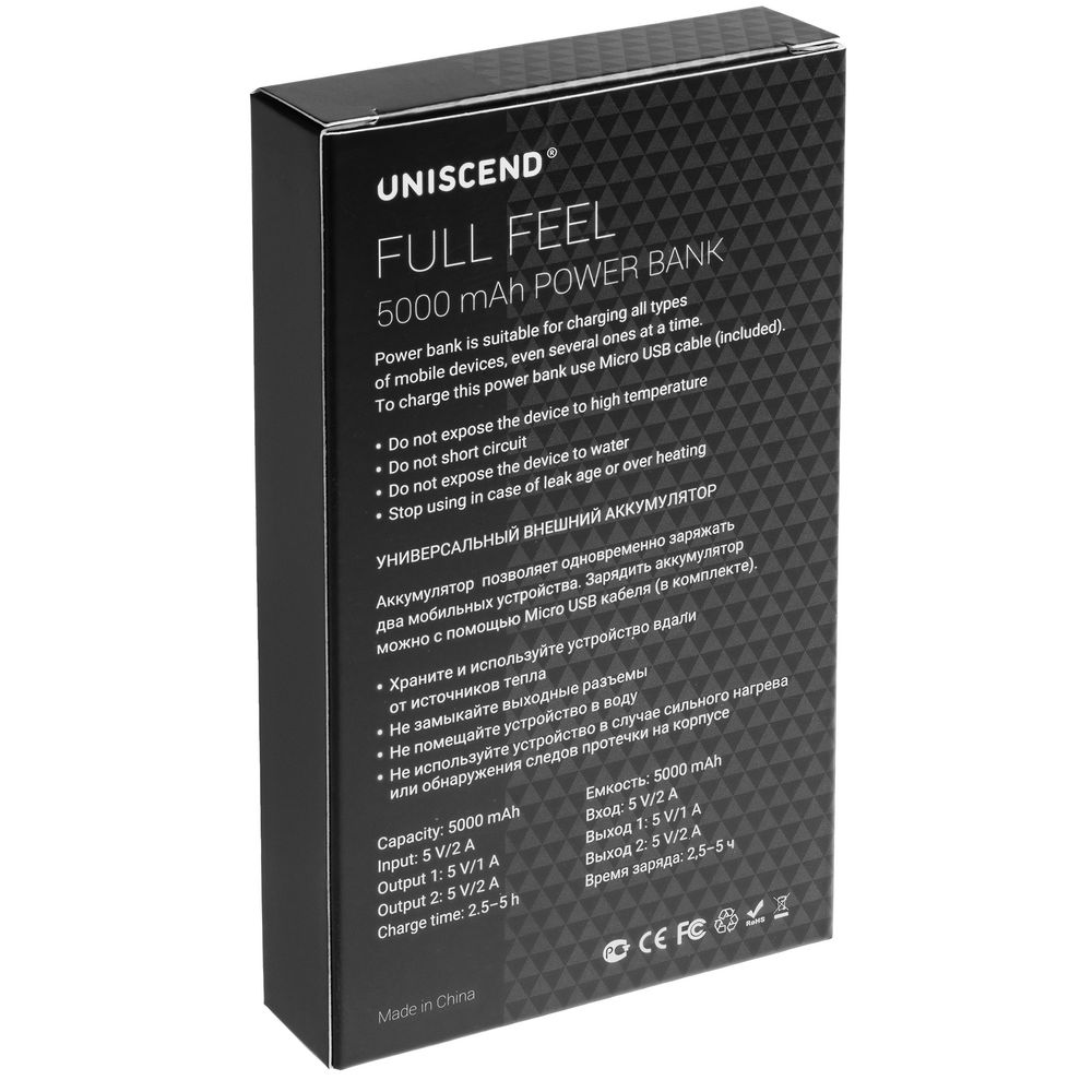 Внешний аккумулятор Uniscend Full Feel 5000 мАч, черный-4
