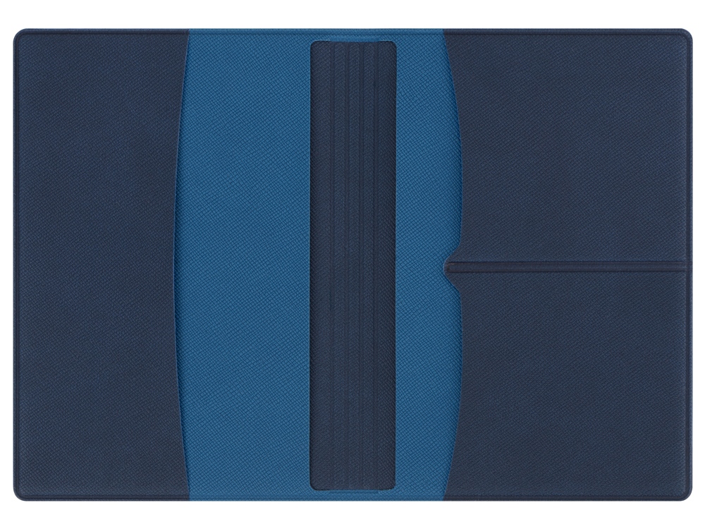 Обложка для паспорта с RFID защитой отделений для пластиковых карт Favor, синяя-4