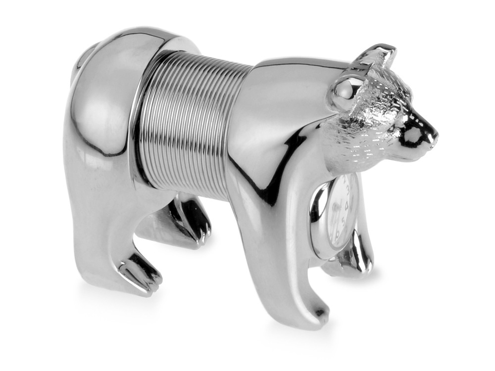 Часы Медведь, серебристый-2