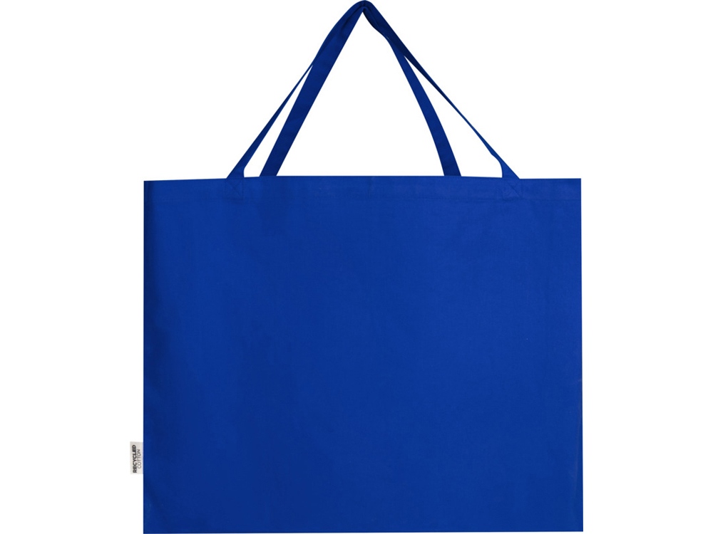 Odessa большая эко-сумка из переработанного хлопка, сертифицированного согласно GRS, плотностью 220 г/м² - Ярко-синий-2
