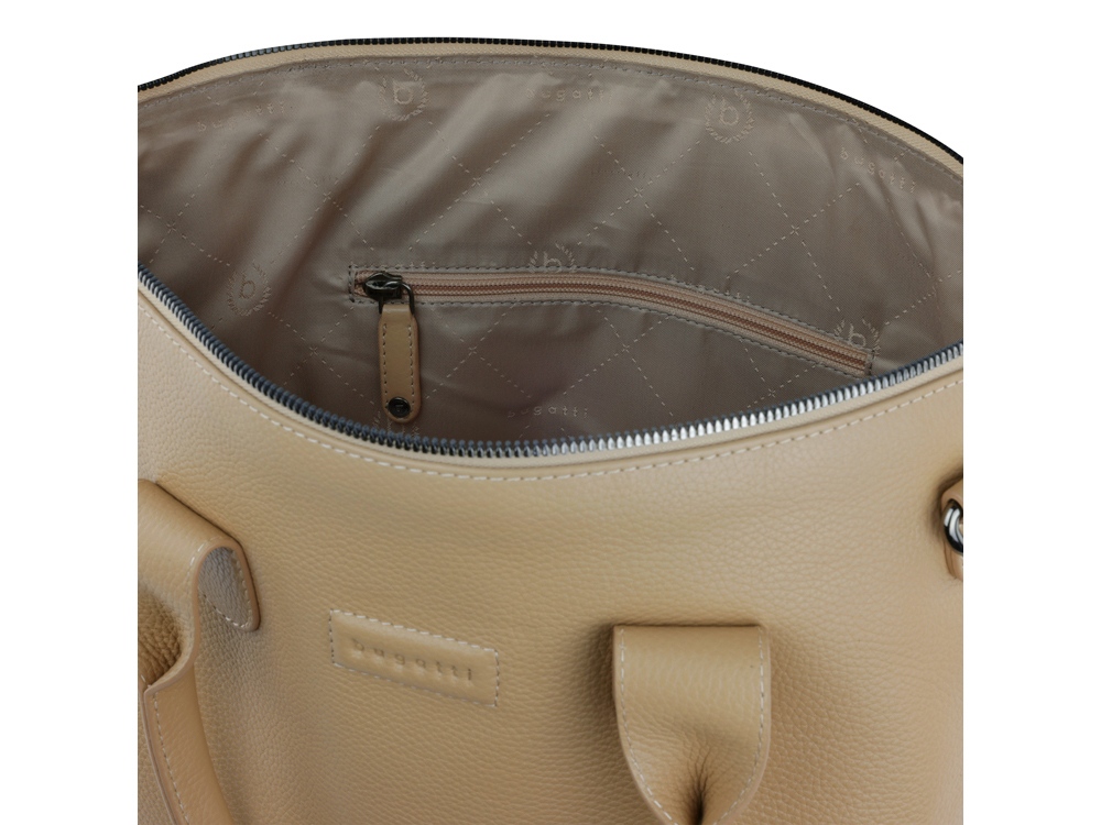 Сумка-шоппер BUGATTI ЭЛЬЗА | ELSA, песочного цвета, воловья кожа/полиэстер, 46х11х31,5 см-5