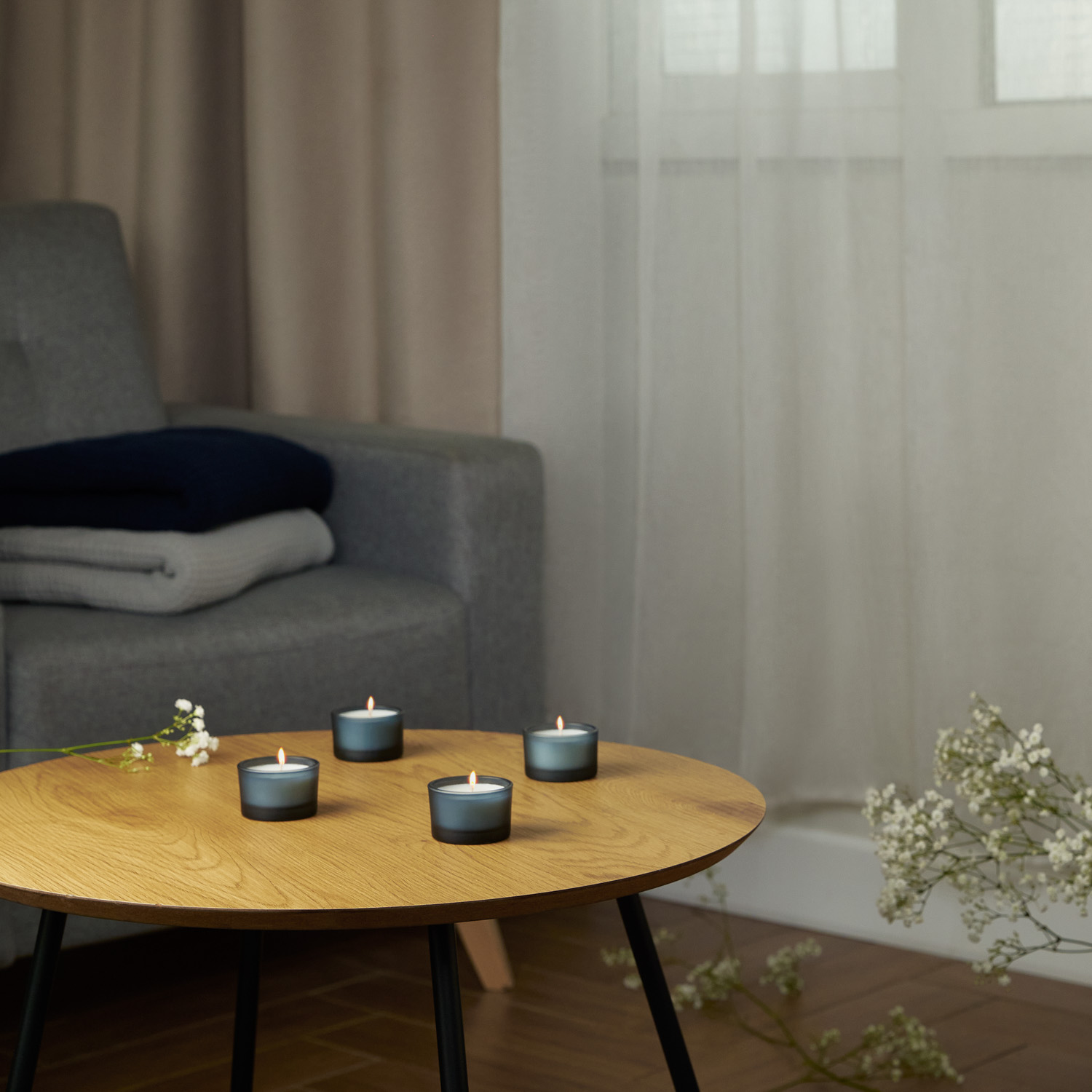 Набор ароматических свечей Сенто (Sento), синий-6