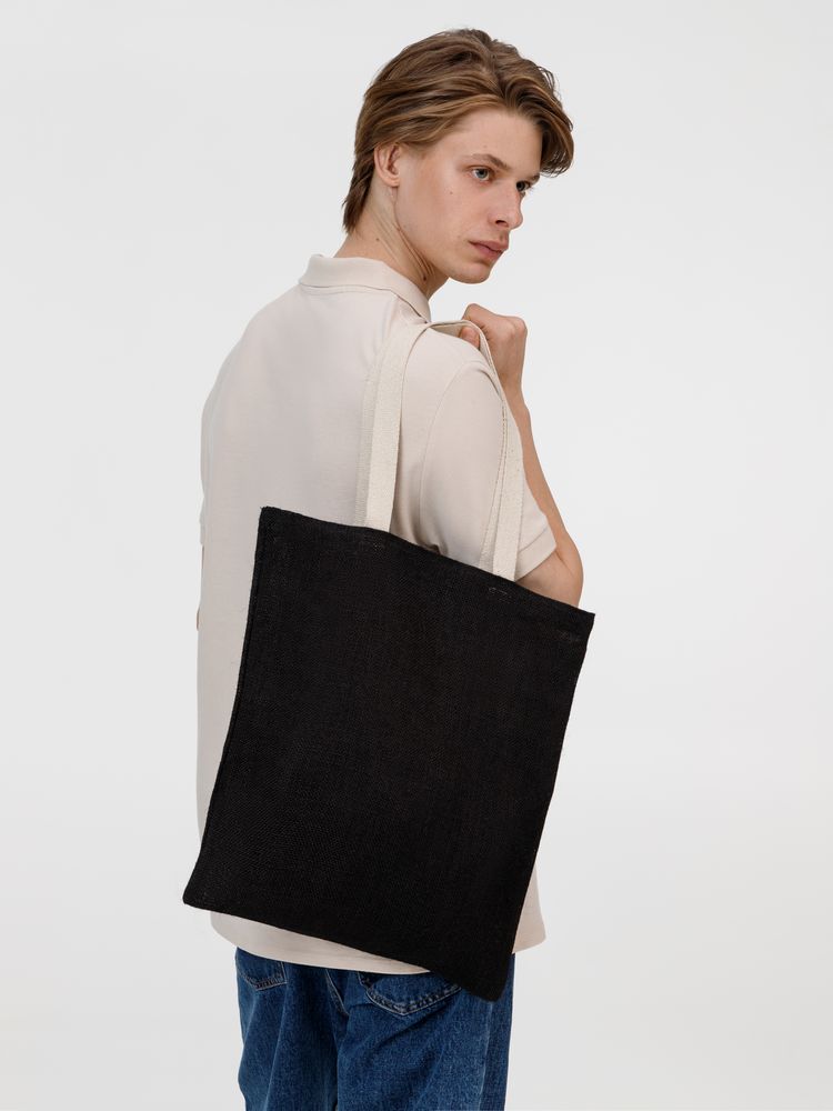 Холщовая сумка на плечо Juhu, черная-5