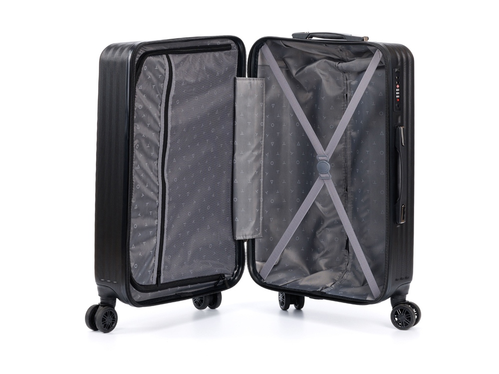 Чемодан TORBER Lama, чёрный, ABS-пластик, 43 х 25,5 х 67 см, 62 л-3