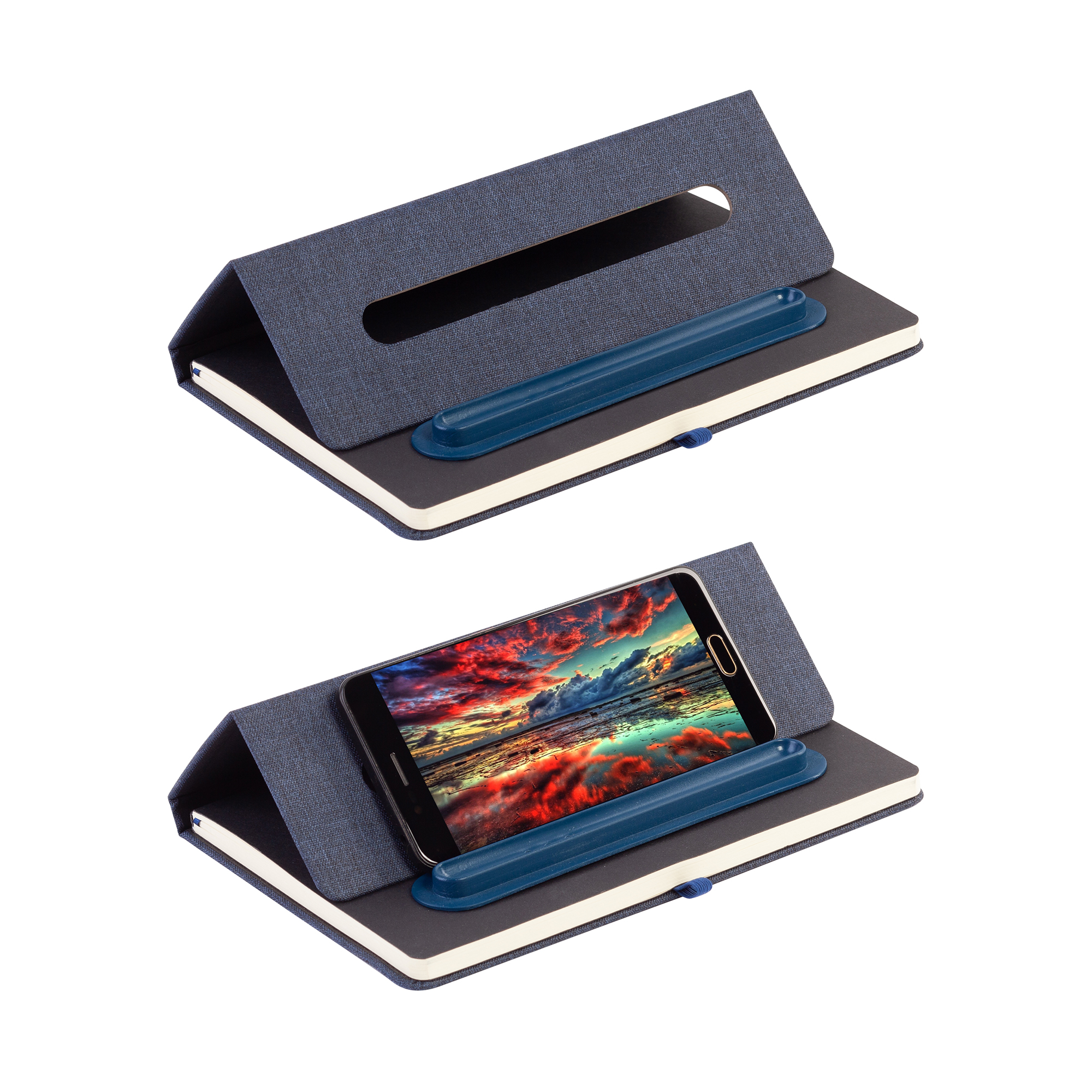 Блокнот "Magnet" с ручкой Ray на магните, с подставкой под смартфон-2