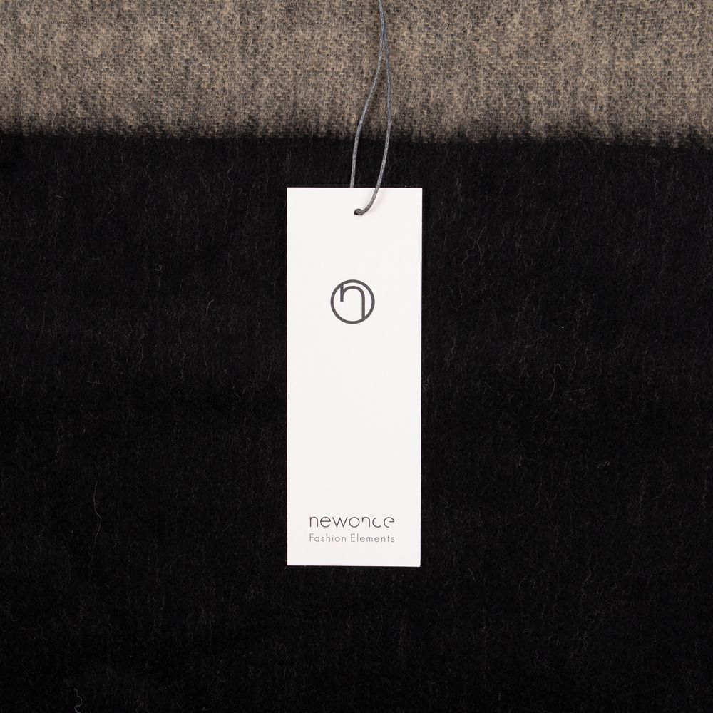 Палантин Charming, черный с бежевым-4