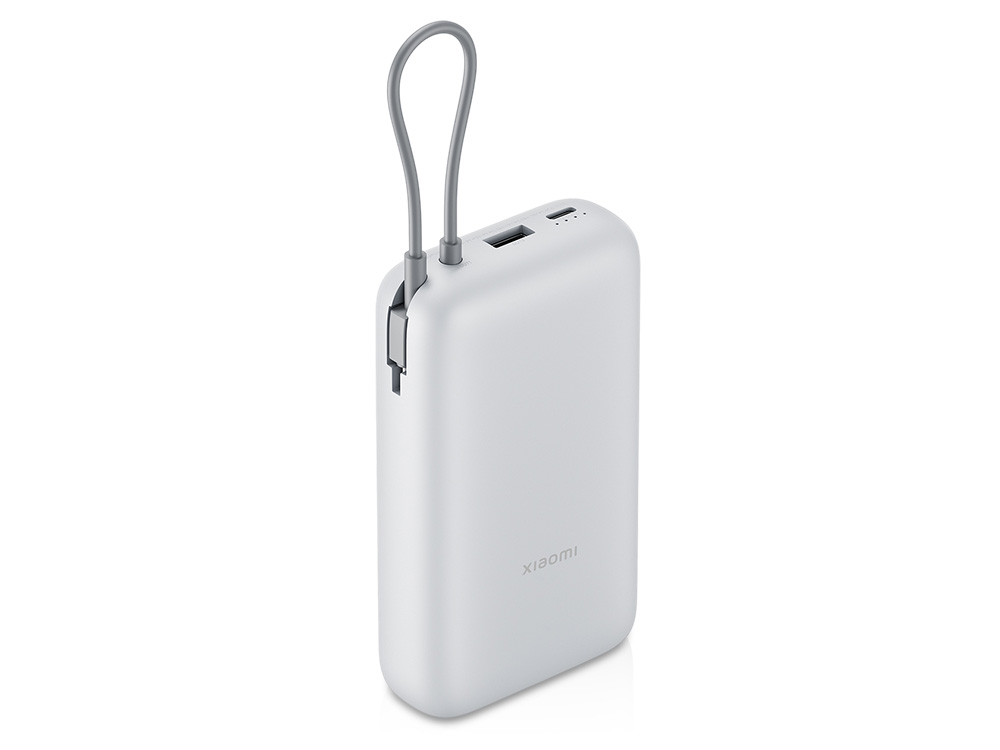Внешний аккумулятор с встроенным кабелем Xiaomi Power Bank 20000mAh (Integrated Cable) GL Light Gray-0