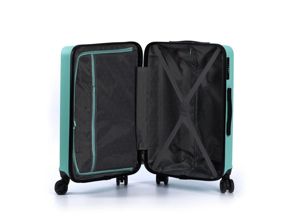 Чемодан TORBER Caspian, светло-зелёный, ABS-пластик, 43 х 26 х 68 см, 64 л-3