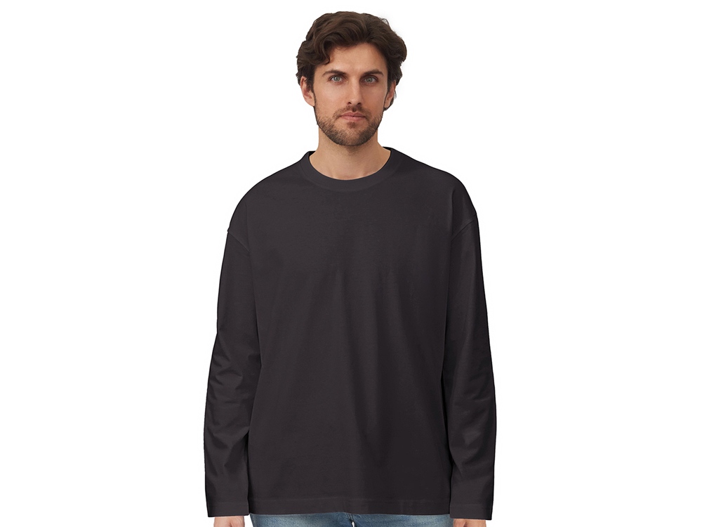 Лонгслив оверсайз Berlin унисекс, темно-серый-1