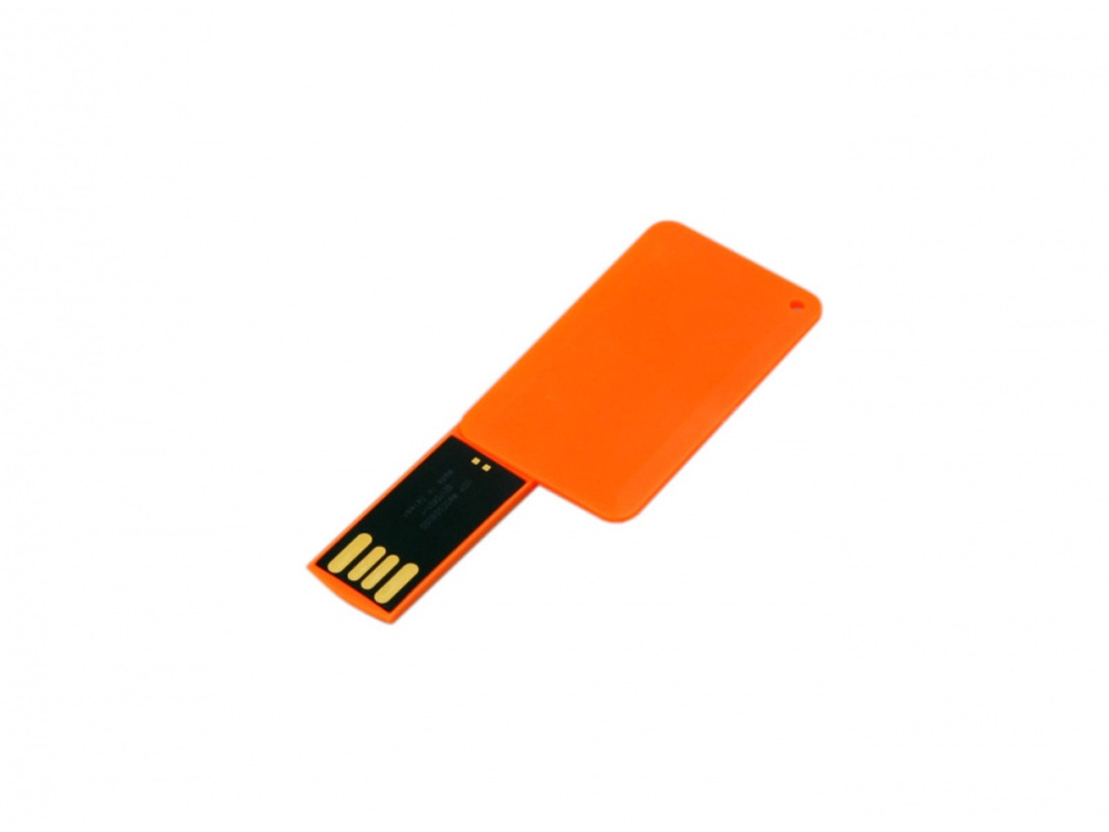 USB-флешка на 8 Гб в виде пластиковой карточки, оранжевый-1