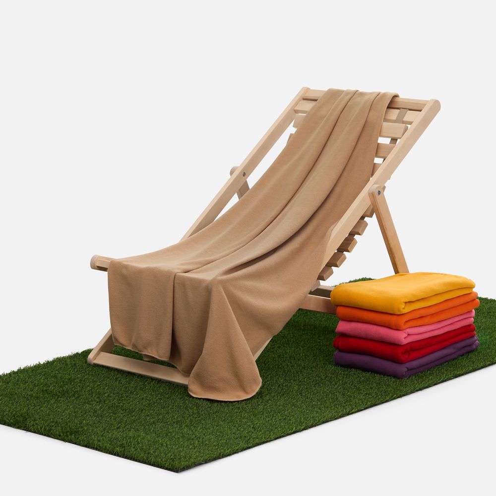 Флисовый плед Warm&Peace, бежевый-3