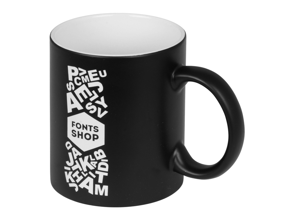 Кружка с покрытием для гравировки Subcolor BLK, черный/белый-0