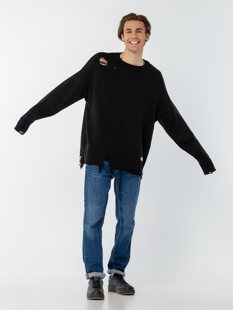 Джемпер оверсайз унисекс Grunge, черный-5