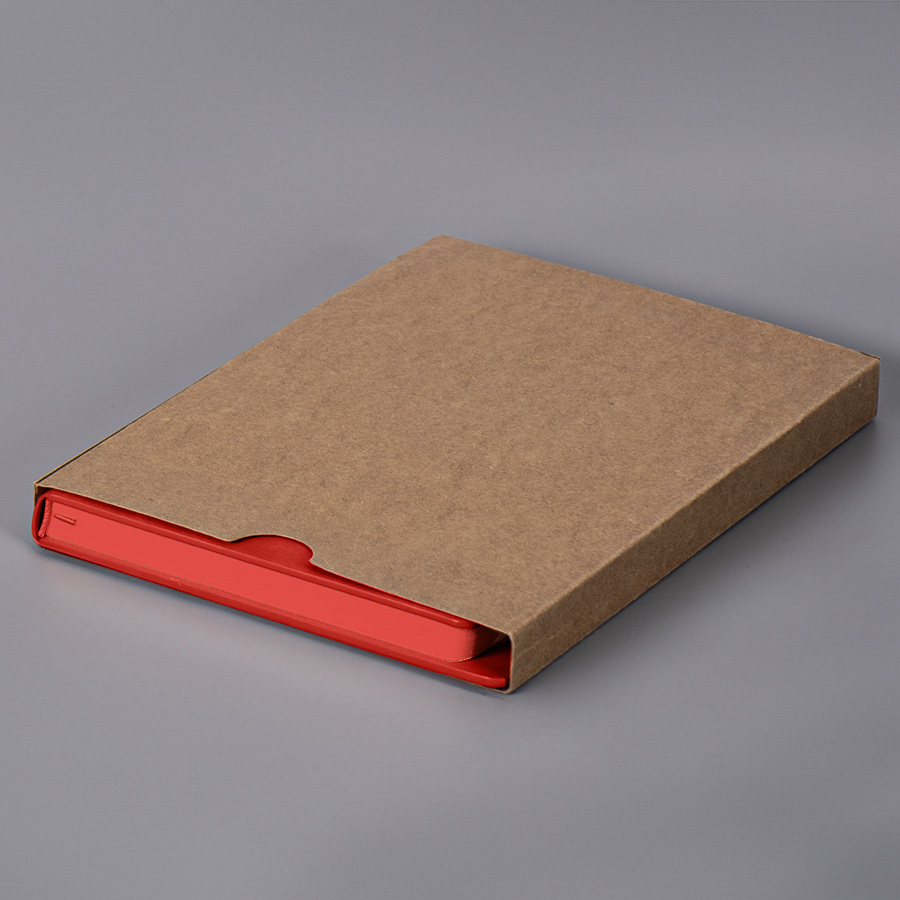 Ежедневник недатированный Solas, формат А5, с магнитом, красный, кремовый блок  в линейку, красный-6