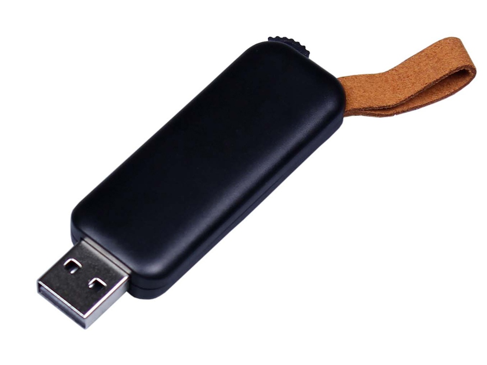 USB-флешка промо на 64 Гб прямоугольной формы, выдвижной механизм, черный-0