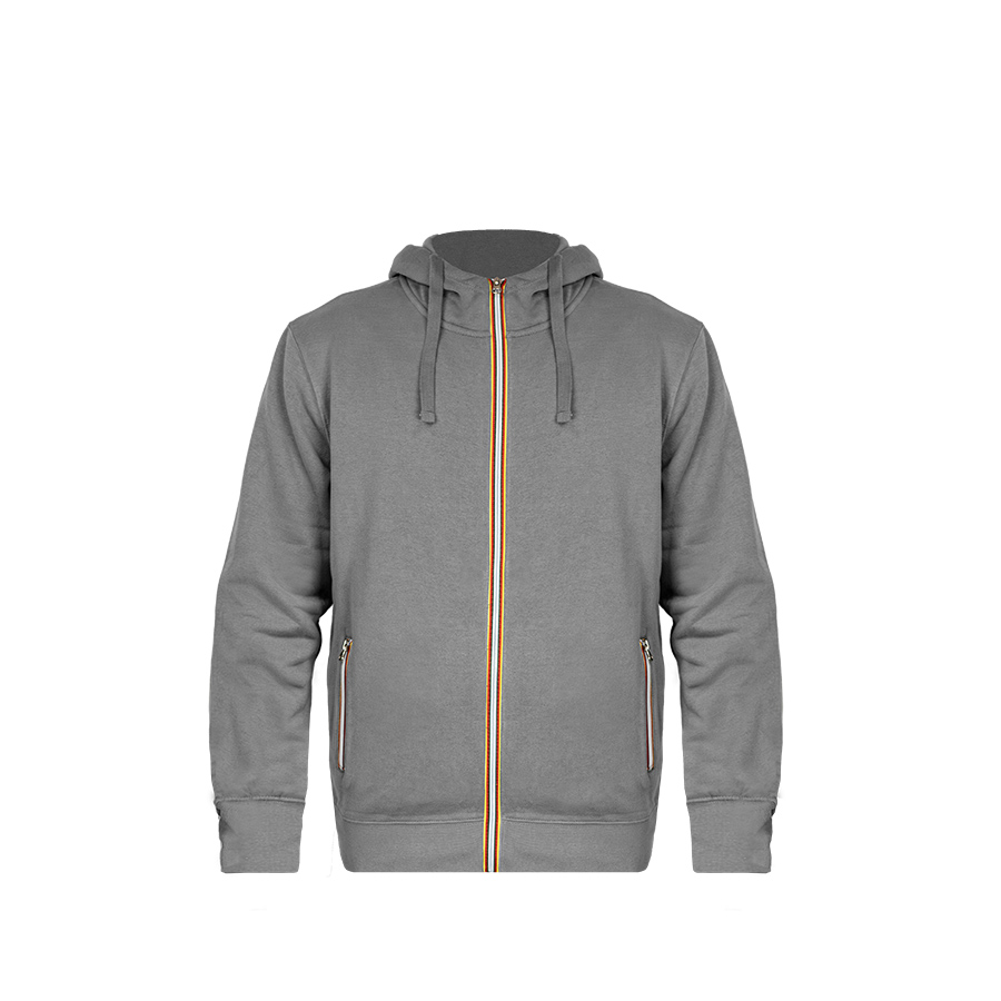 Толстовка худи на молнии с начесом LAS VEGAS MAN 280, серый меланж-4