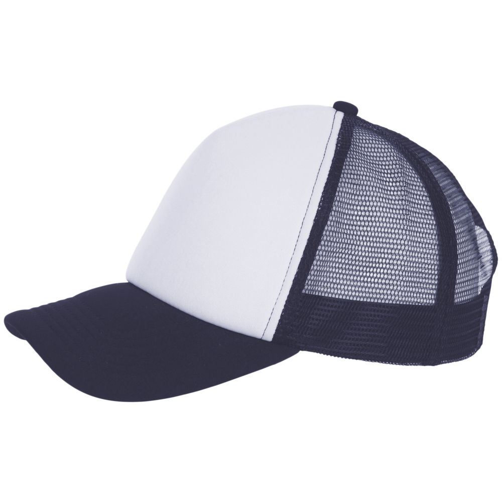 Бейсболка Bubble, темно-синяя с белым-1