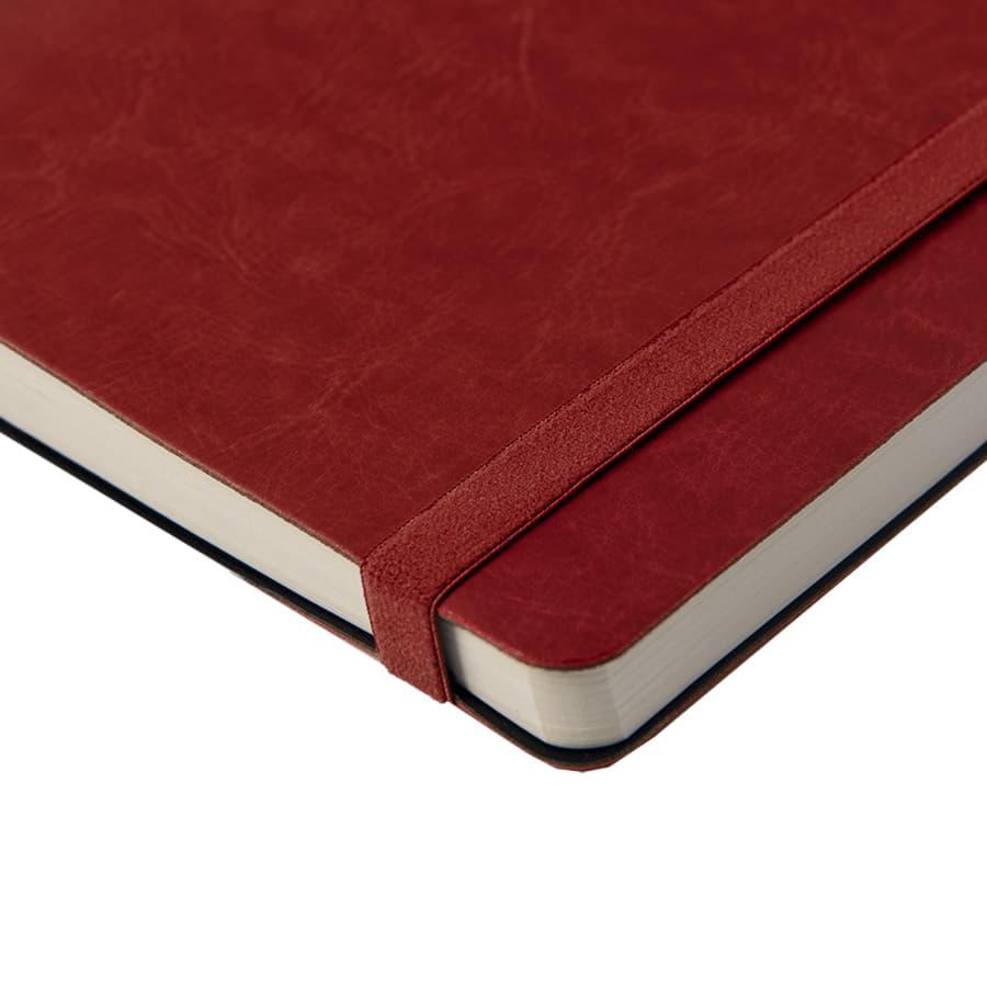 Ежедневник недатированный Boomer, А5,  красный, кремовый блок в линейку, без обреза, красный-6