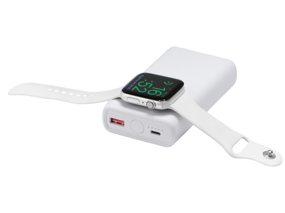 Внешний беспроводной аккумулятор 2-в-1 с функцией зарядки Apple Watch, QC/PD AtomIQ, 10000 мАч, белый-11