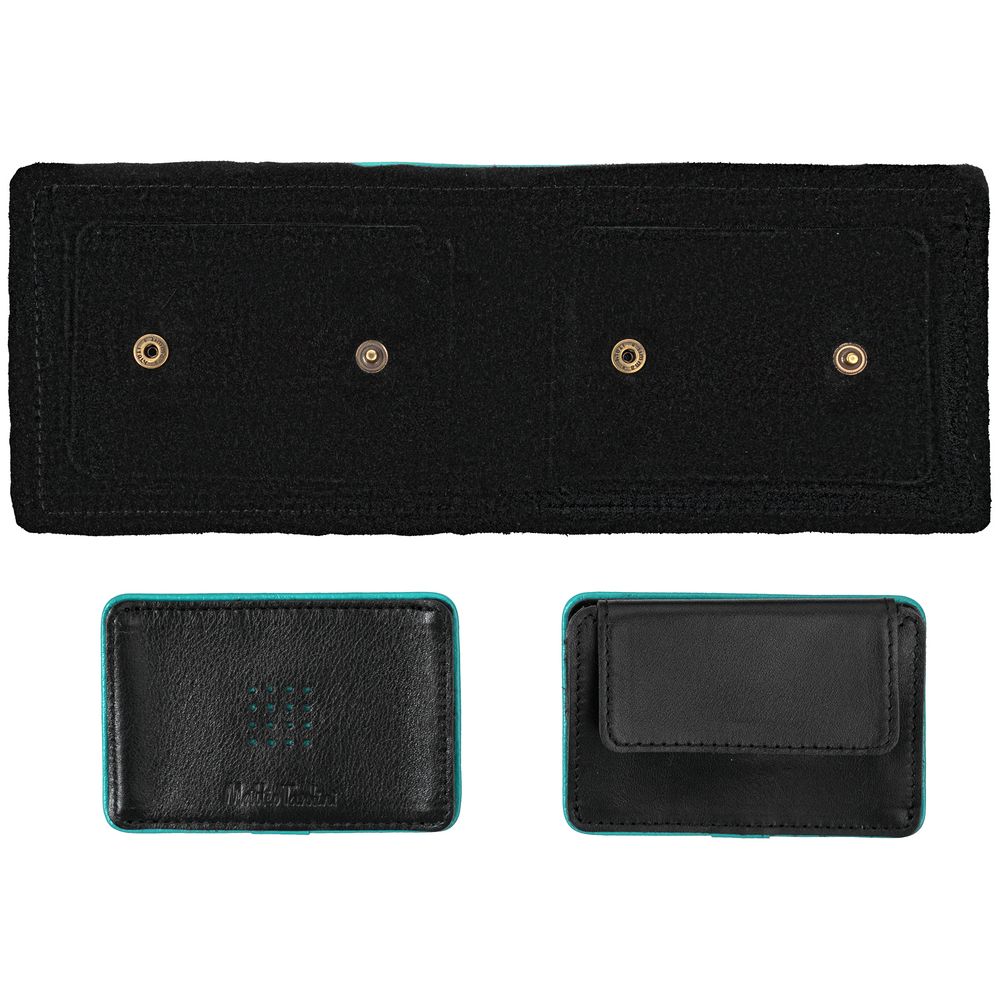 Кошелек Partinico, черный с бирюзовым-2