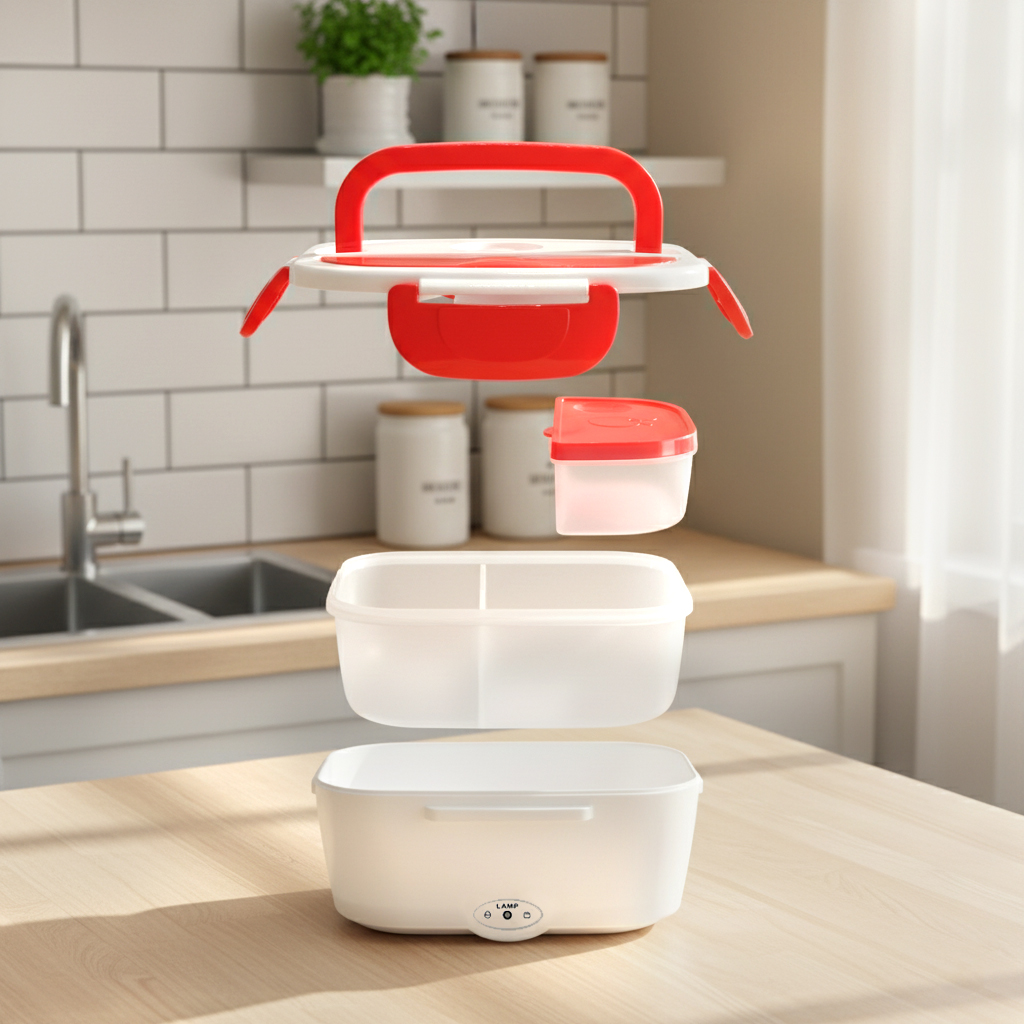 Ланчбокс с подогревом Yummybox, Красный-4