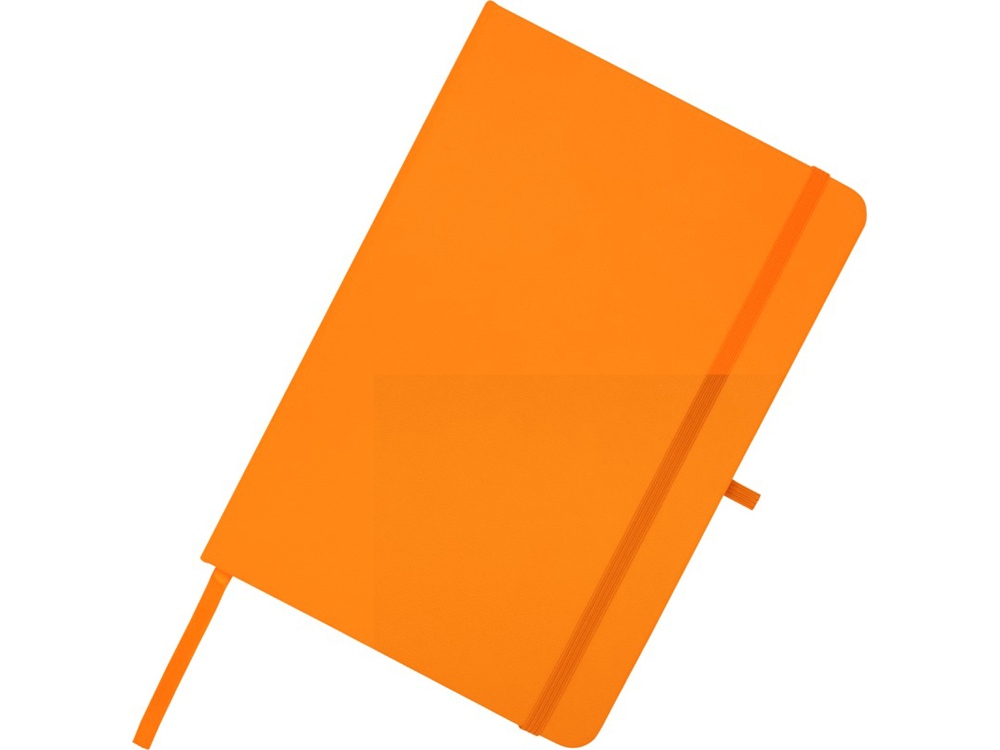 Teak блокнот А5 из переработан. материала в твердой обложке с линован. страницами - Оранжевый-4