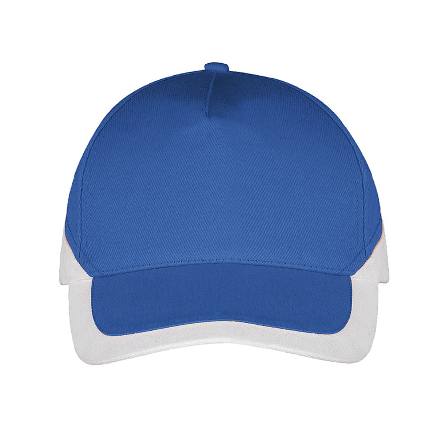 Бейсболка BOOSTER, 5 клиньев, металлическая застежка, синий, белый-2