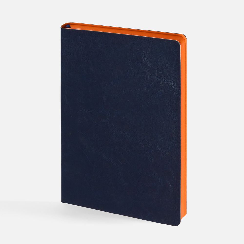 Ежедневник Doppio, недатированный, синий с оранжевым-2
