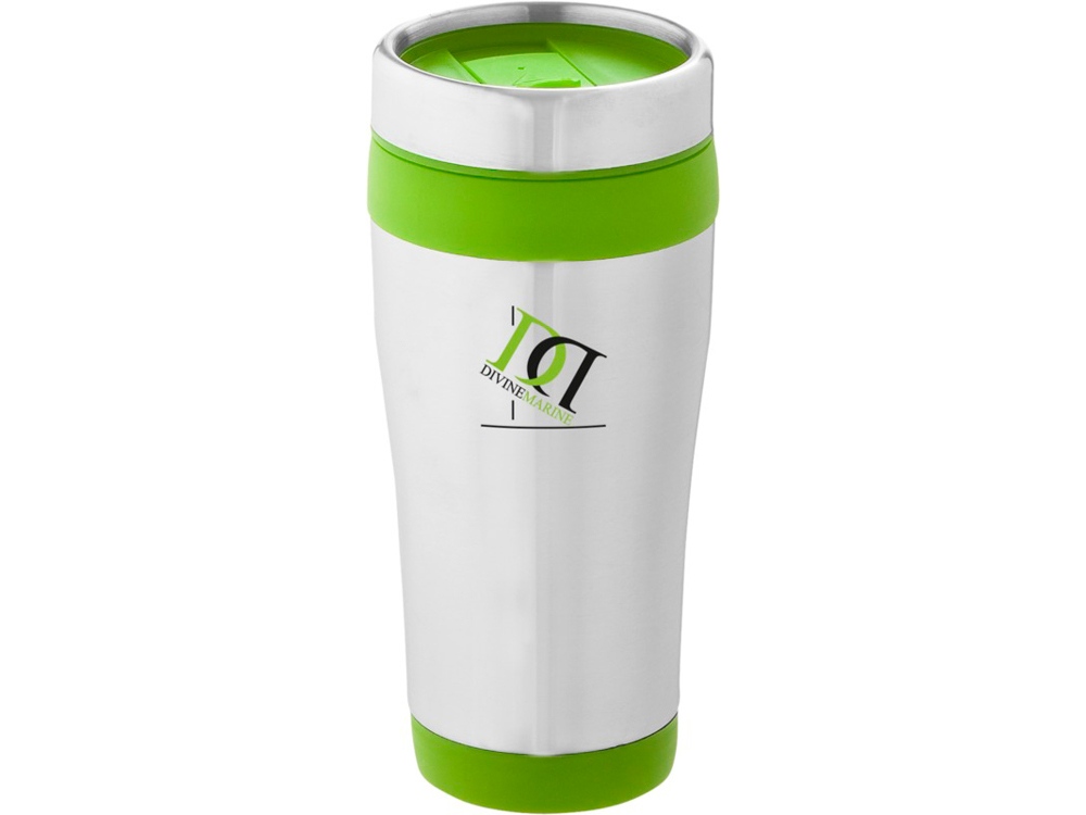 Термостакан Elwood c изоляцией, серебристый/лайм-5