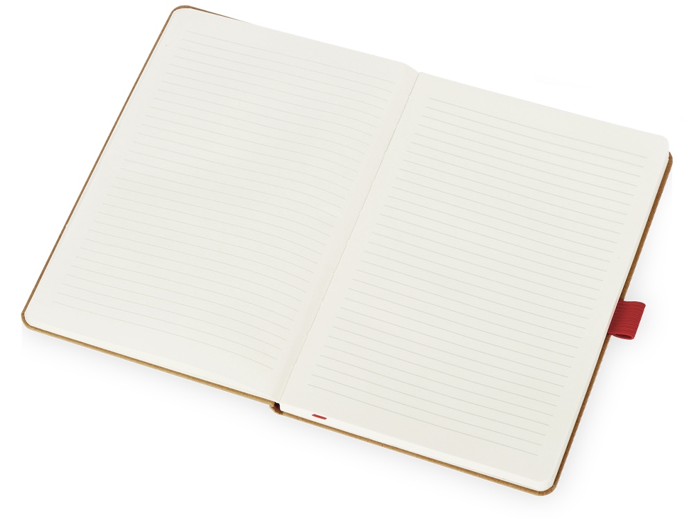 Блокнот Sevilia Hard, твердая обложка из крафта A5, 80 листов, крафтовый/красный-3