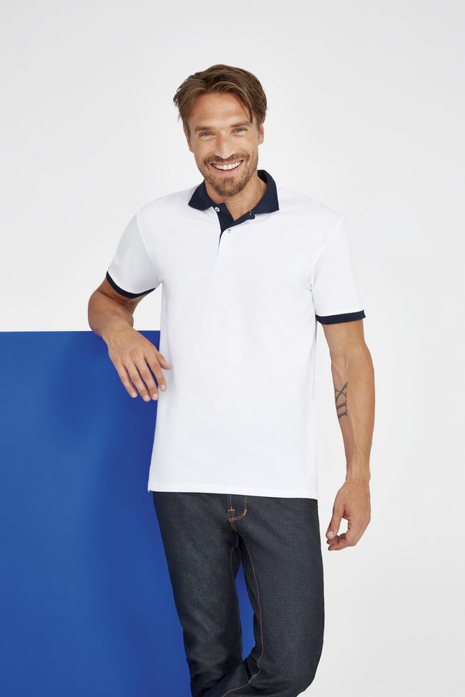 Рубашка поло Prince 190, зеленое яблоко с темно-синим-3