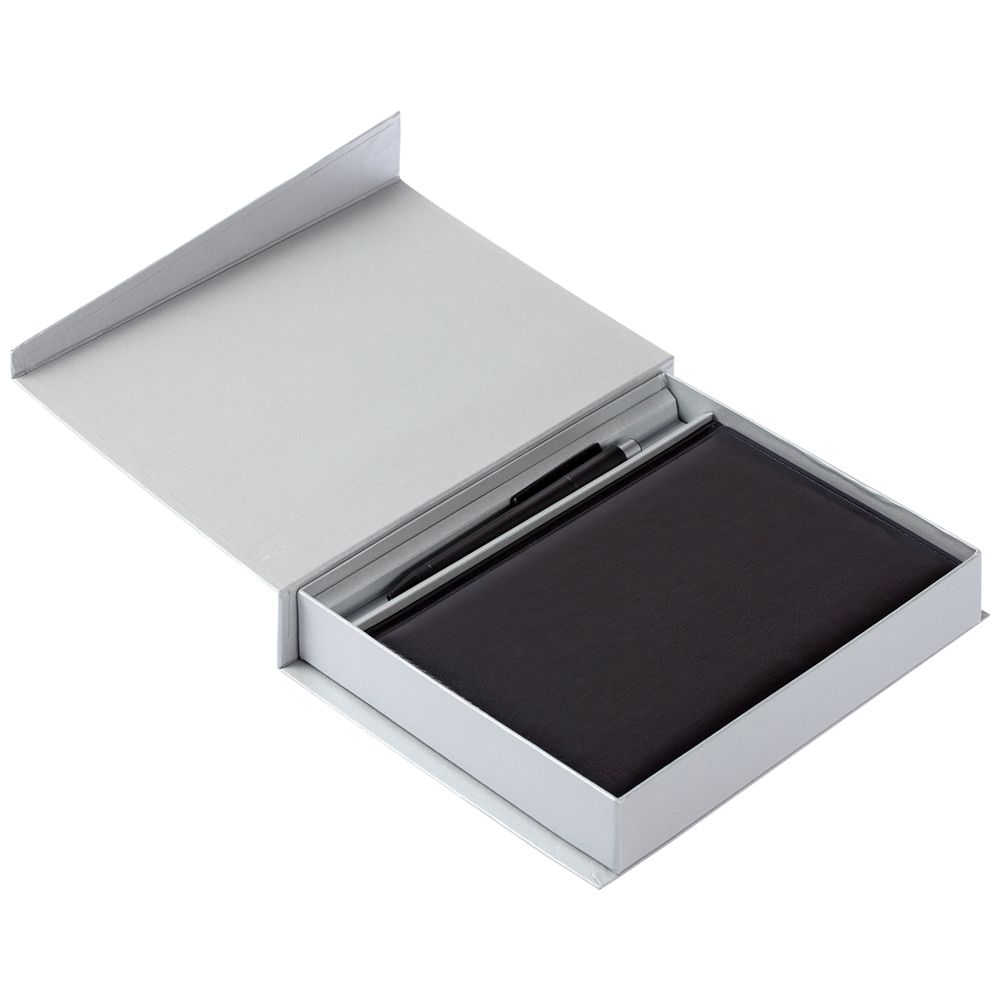 Коробка Duo под ежедневник и ручку, серая-3