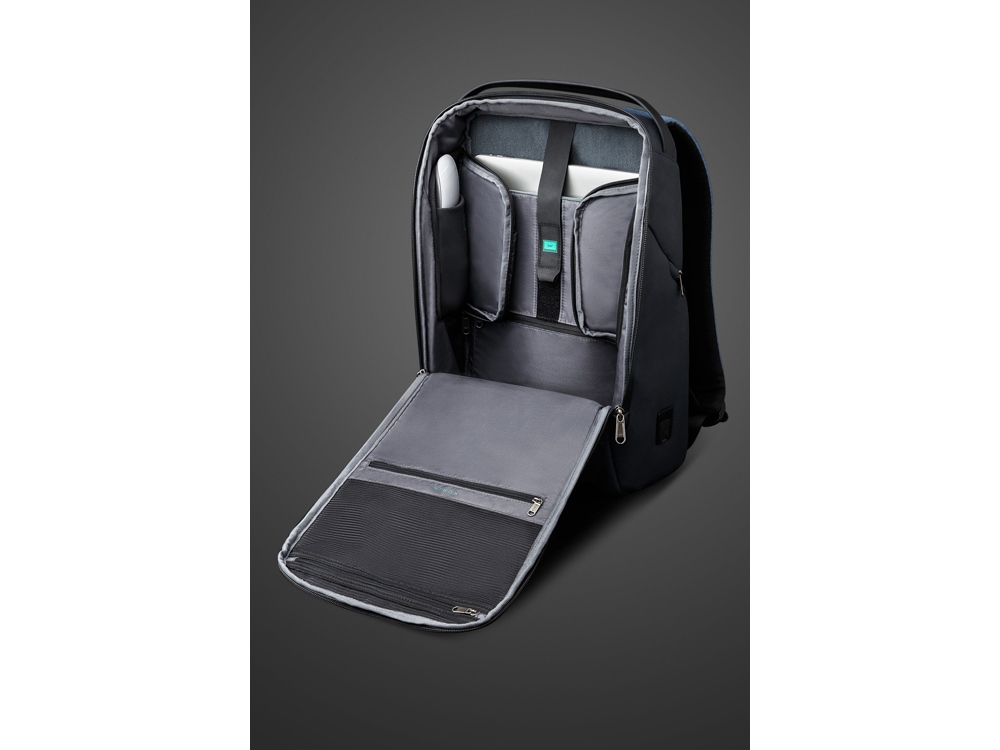 Антикражный рюкзак FlexPackPro для ноутбука 15.6, серый/черный-10