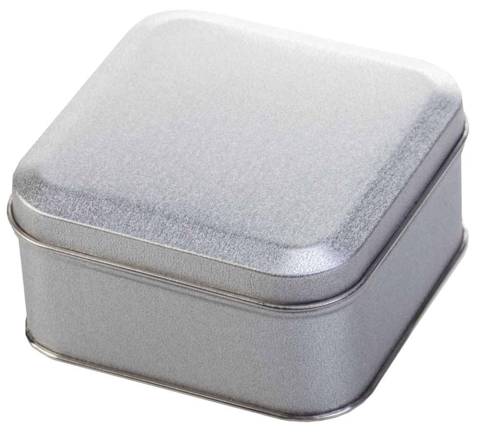 Коробка Pragmax S, квадратная, серебристая-0