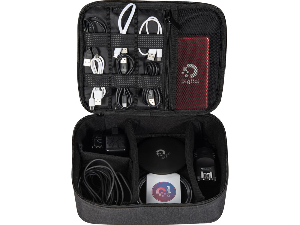 Органайзер для крупной электроники District, темно-серый-3