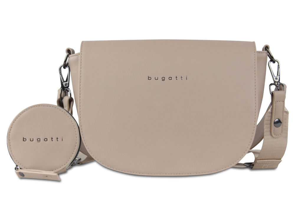 Сумка наплечная женская BUGATTI Almata, с кошельком, песочная, полиуретан, 27х6х18,5 см-0