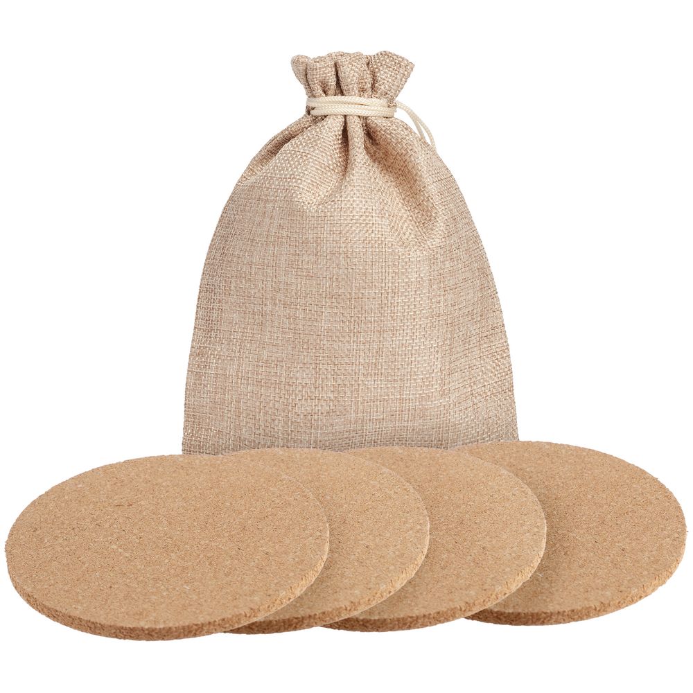 Набор из 4 костеров Suberic, круг-0