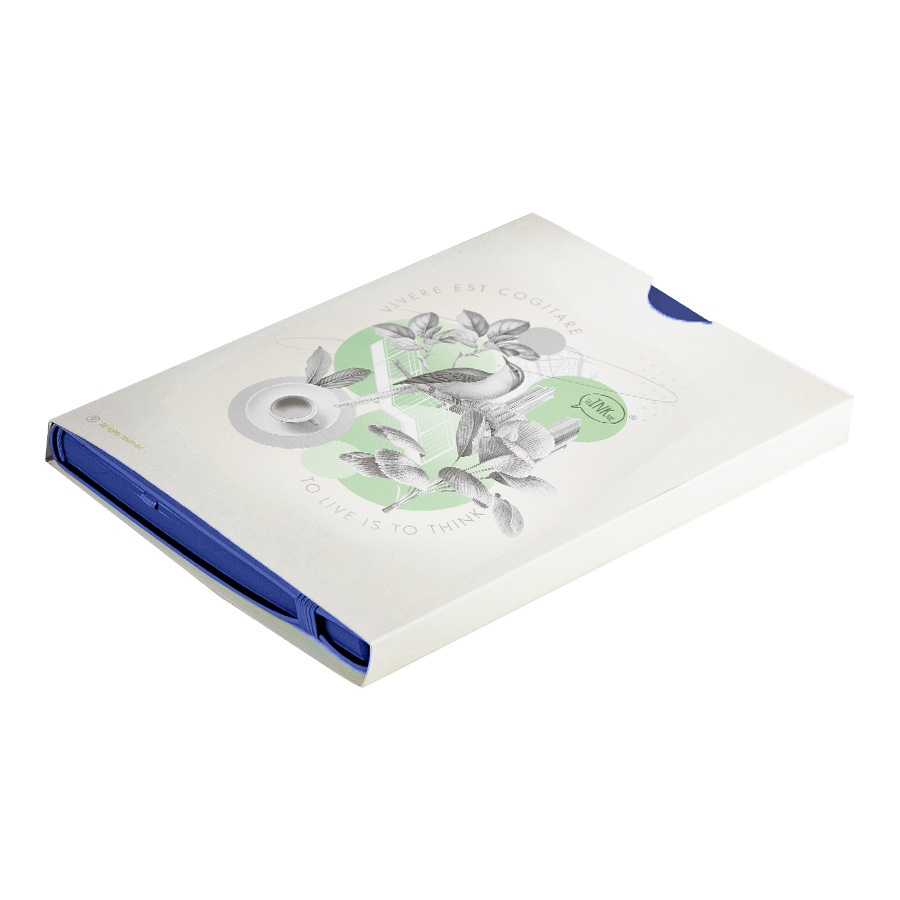 Бизнес-блокнот "RILY", формат А5,  синий, блок в точку, синий-3