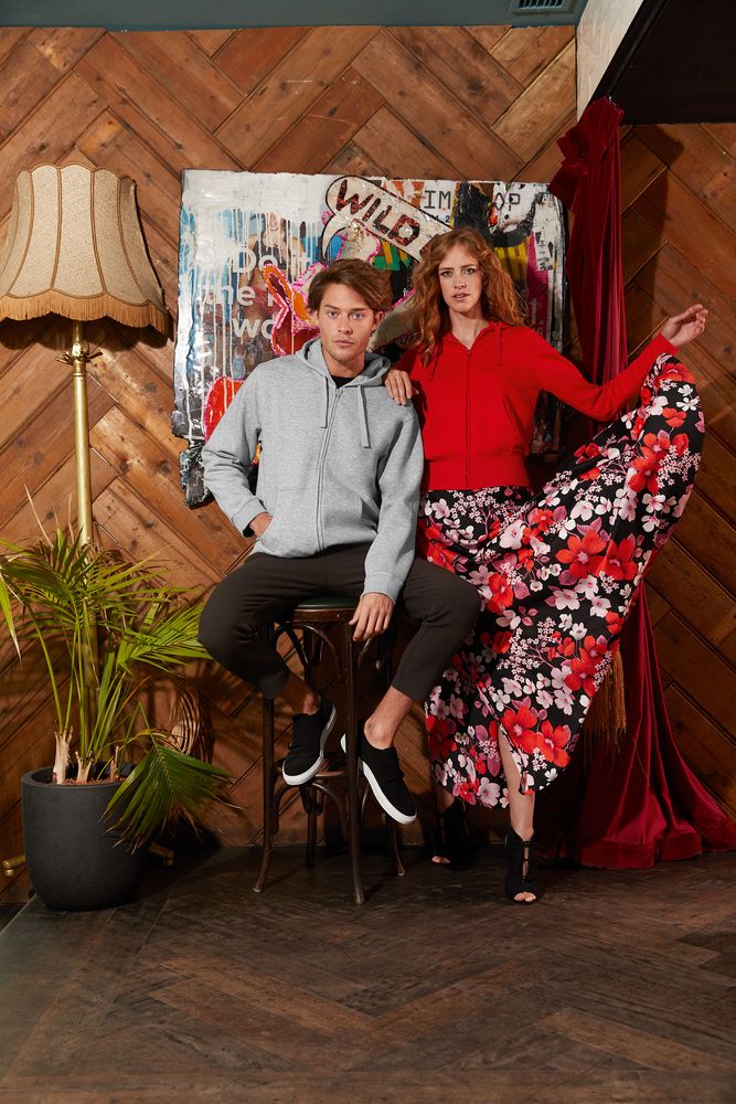 Толстовка женская Hooded Full Zip серый меланж-5