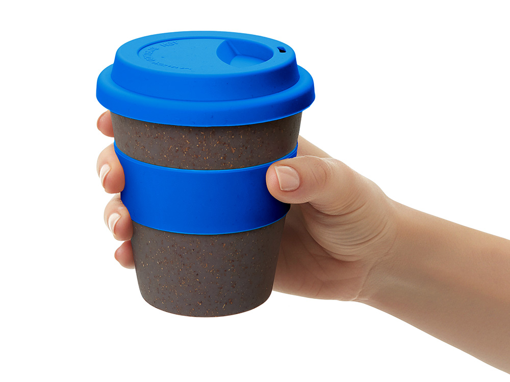 Стакан с силиконовой крышкой Cafe, синий-5