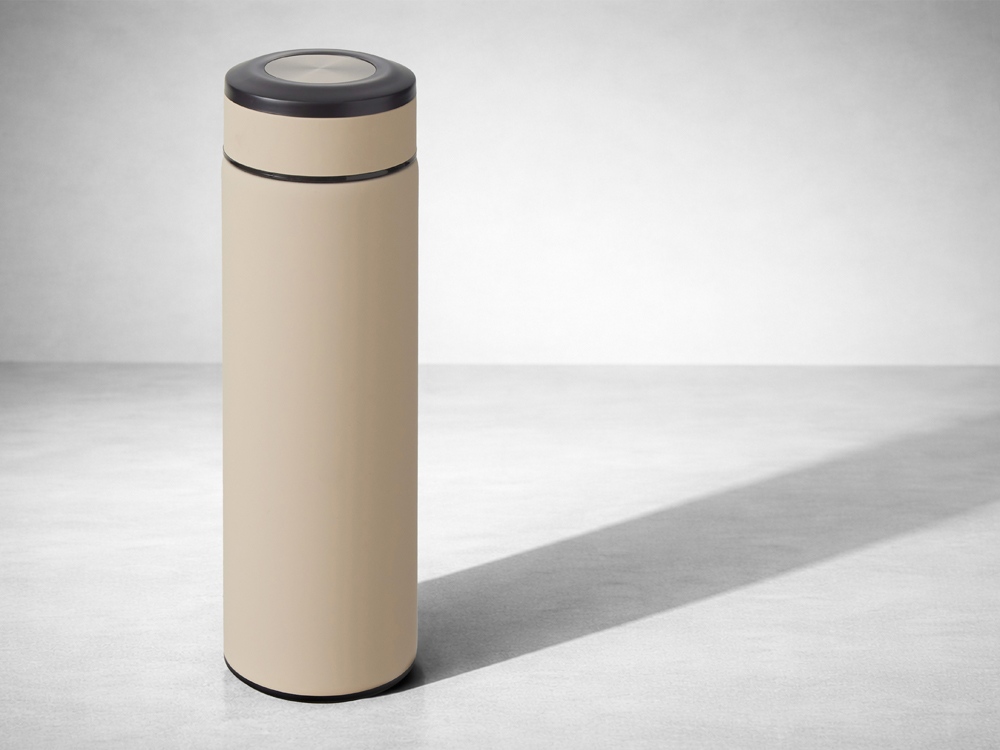 Термос Confident с покрытием soft-touch 420мл, бежевый-6